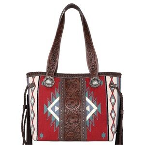 Montana West Aztec Tapestry Tooled Collection Tote (Conceal/Carry Feature) NWT!